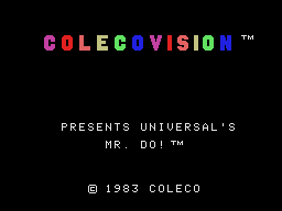 Mr. Do! title screen for Colecovision